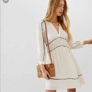 BA&SH Franny Contrast Piping Mini Dress
